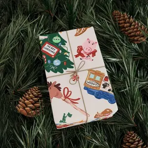 Story Christmas Wrapping Papers, Festive Holiday Gift Wrap, Cute Toy Design, Party Supplies, Wrapping Sheets