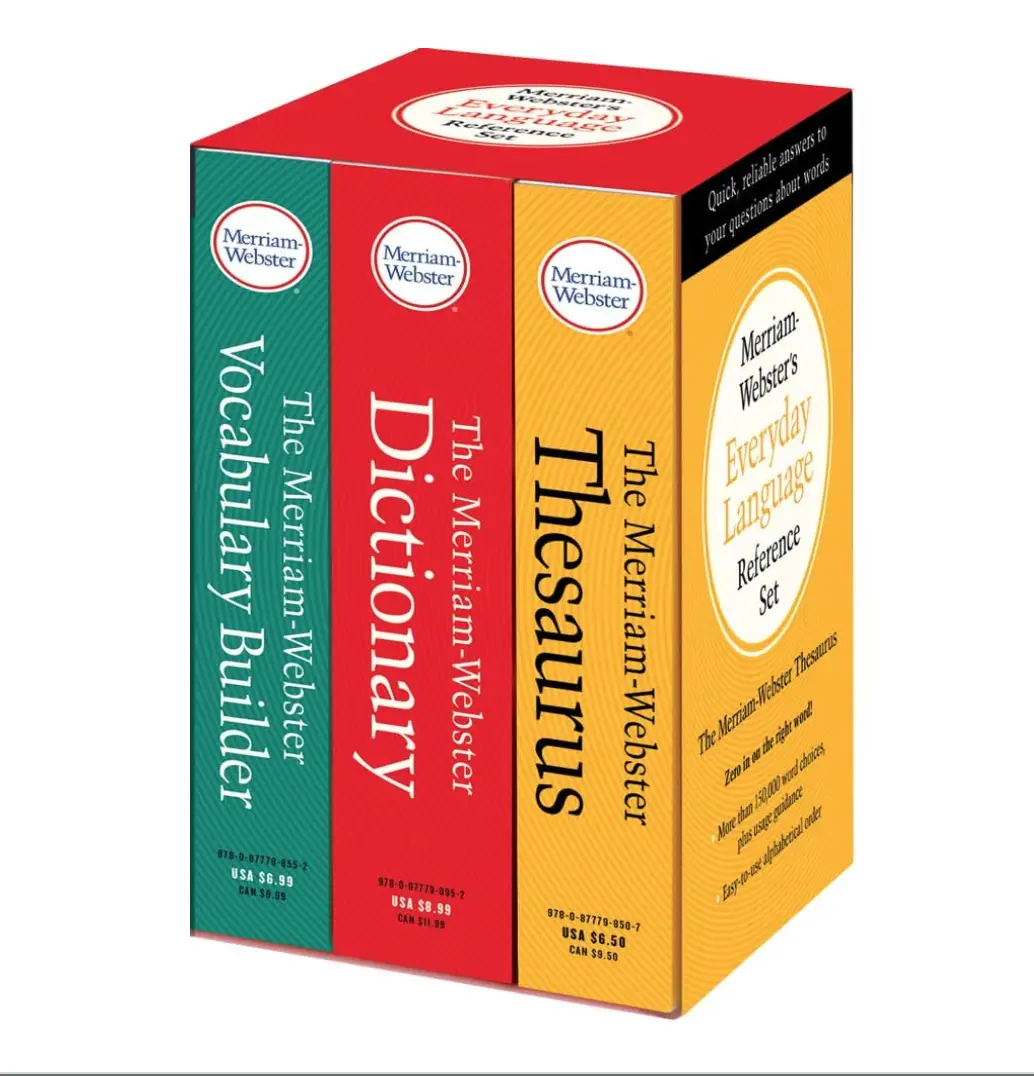 Merriam-Webster’s Everyday Language Reference Set - Dictionary, Thesaurus & Vocabulary Builder: Includes: The Merriam-Webster Dictionary, The ... and The Merriam-Webster Vocabulary Builder