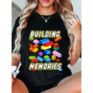 100% Cotton Building Memories Building Bricks Blocks Family Matching T-Shirt