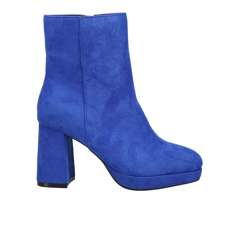 Corkys Womens Slug Bug Platform Round Toe Zippered Casual Boots Ankle Mid Heel 2-3" - Blue