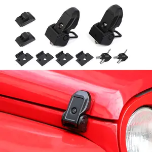 2-Piece Steel Engine Hood Lock Catch Bracket Latch Buckle Car Accessory, Automotive & Vehicle Accessories for Jeep Wrangler JK, JL, JT Truck