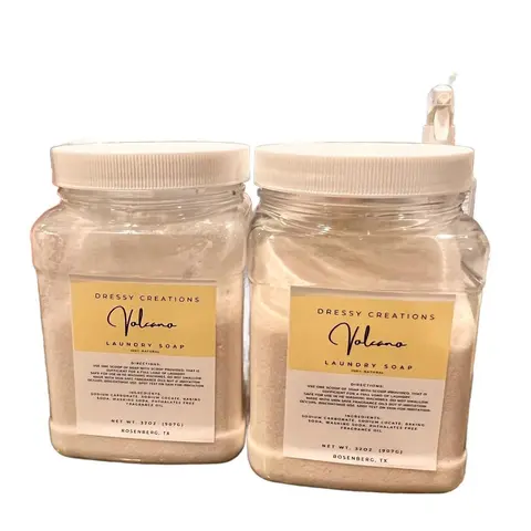 32 oz Jar Handmade Plant/Mineral-Based All-Natural Powdered Laundry Detergent - Premium Laundry Wash, Phthalate-Free Woody & Floral Scented, Fabric-Softening, Includes Scoop, Dressy Creations Scented Option
