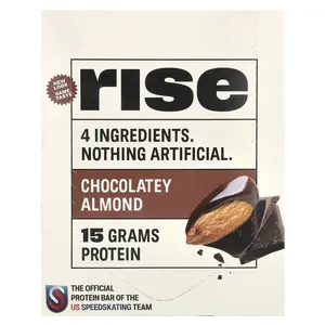 Rise Bar Protein Bar, Chocolatey Almond, 12 Bars, 2.1 oz (60 g) Each