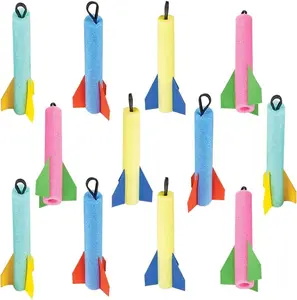 Foam Finger Flyer Rockets - Pack of 12 - 6.5"es Big - Assorted Colors - Slingshot Method to Fly High - Fun Carnival Toy and Party Favor - Amazing Gift Idea for Boys and Girls Ages 3+