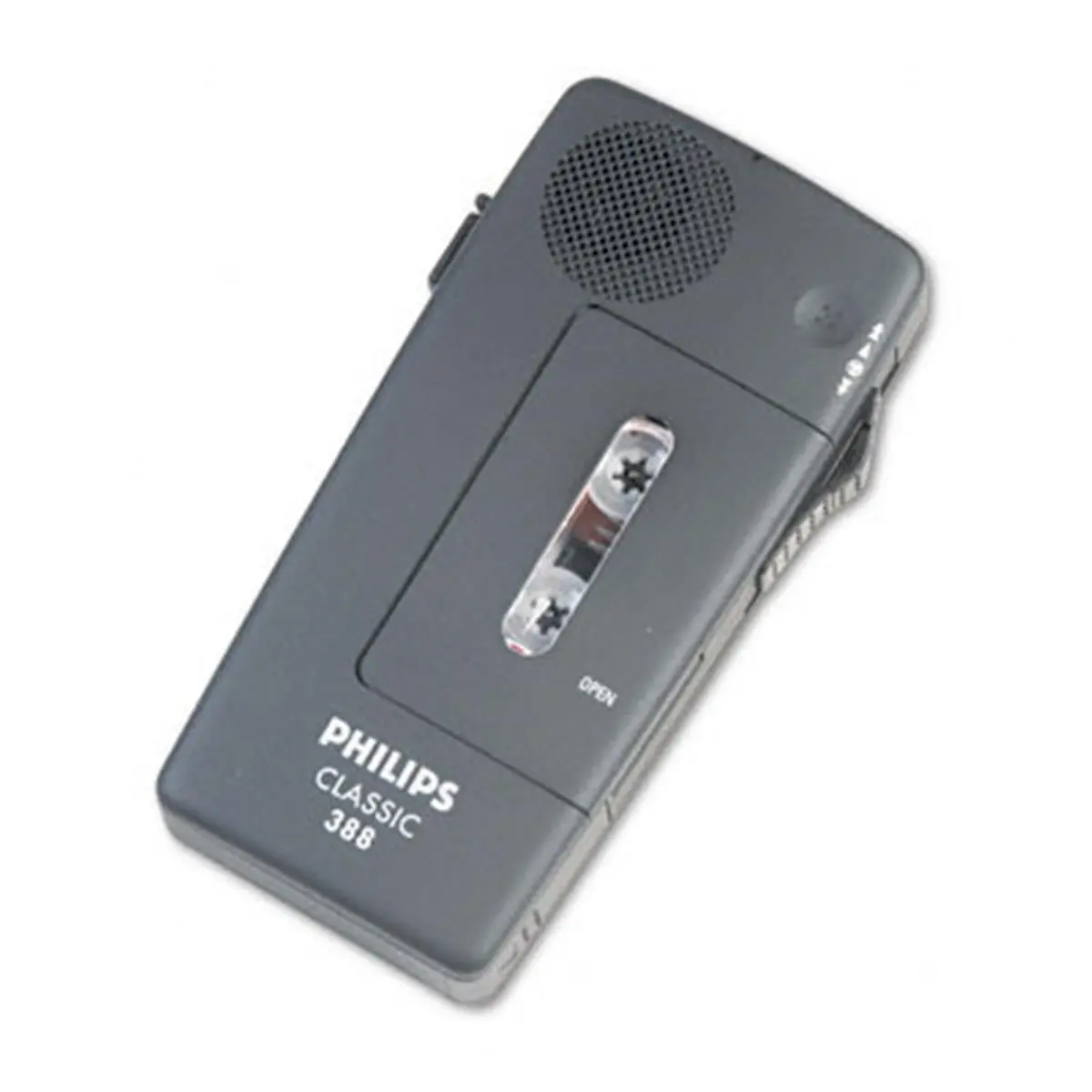 Philips Pocket Memo 388 Portable Cassette Player - Slide Switch Dictation & Audio Recorder with 3.5mm Jack, 4.2 oz (without batteries), End-of-Tape/No-Cassette Warning, Quick Record for Wind Instruments Accessories, Recording