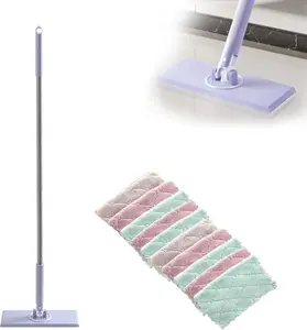 Cleaning mop, Adjustable Cloth Clip, Automatic Hand wash Free Purple Color, Suitable for Carpets, Floors, Glass, Tiles, Suitable for Most mop Types