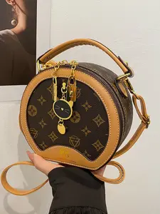 Women's Bucket Bag 2026 New Trendy Simple Shoulder Crossbody Bag, Classic Small Round Clock Bag, Elegant All Season Handbag