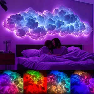 Cloud-Shaped LED Ceiling Light, 3D Thunderstorm Lamp Syncs Music, Multi-Color Changing Strip, DIY Kit with APP Bluetooth-compatible Remote