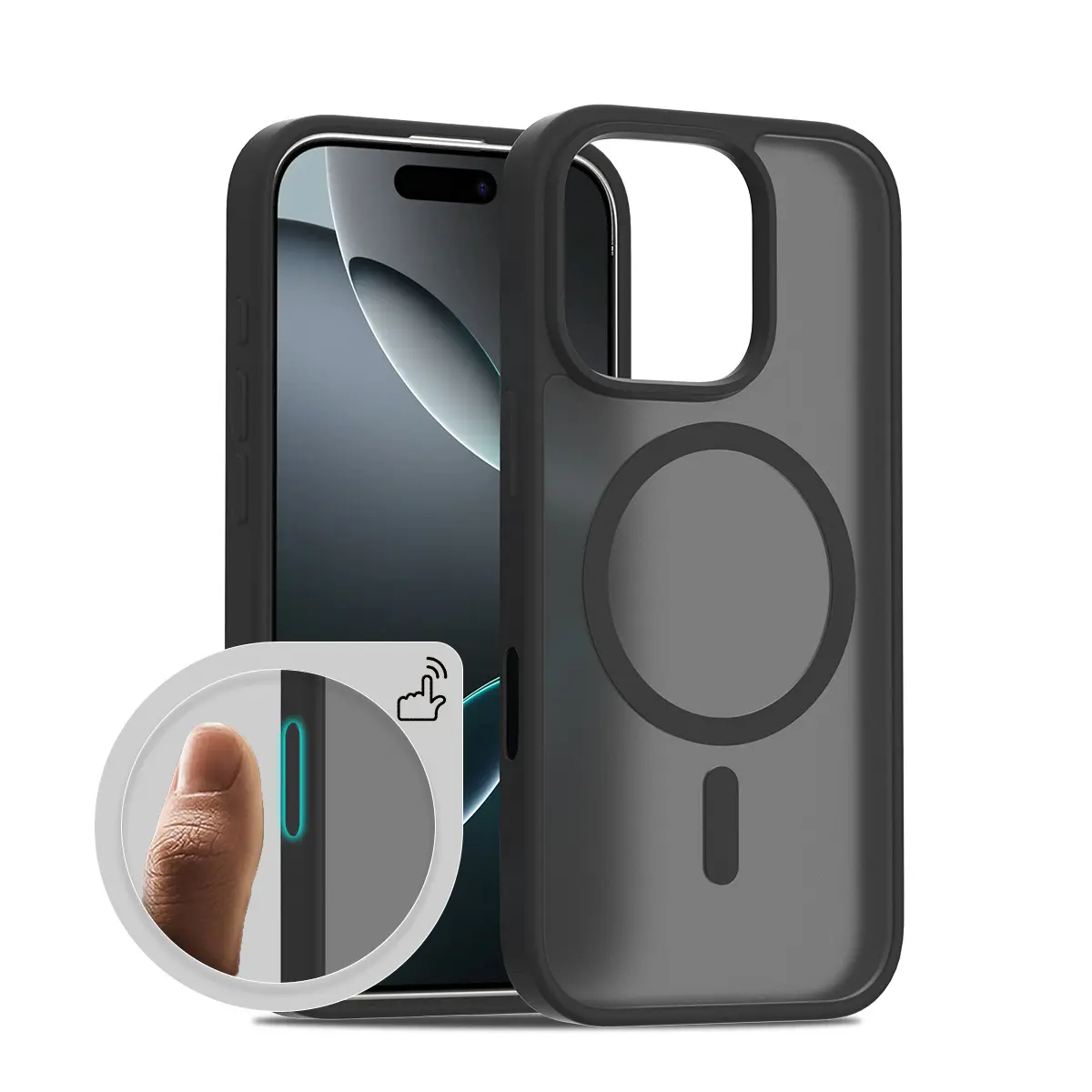 MagSafe Wireless Cellphone Casing, Shockproof Protective Polycarbonate Cover for iPhone 13-17 Pro Max, Slim Translucent Matte Military-Grade PC TPU Multi-Model Phone Accessory Protector, Accessories, Shockproof Protective Casing