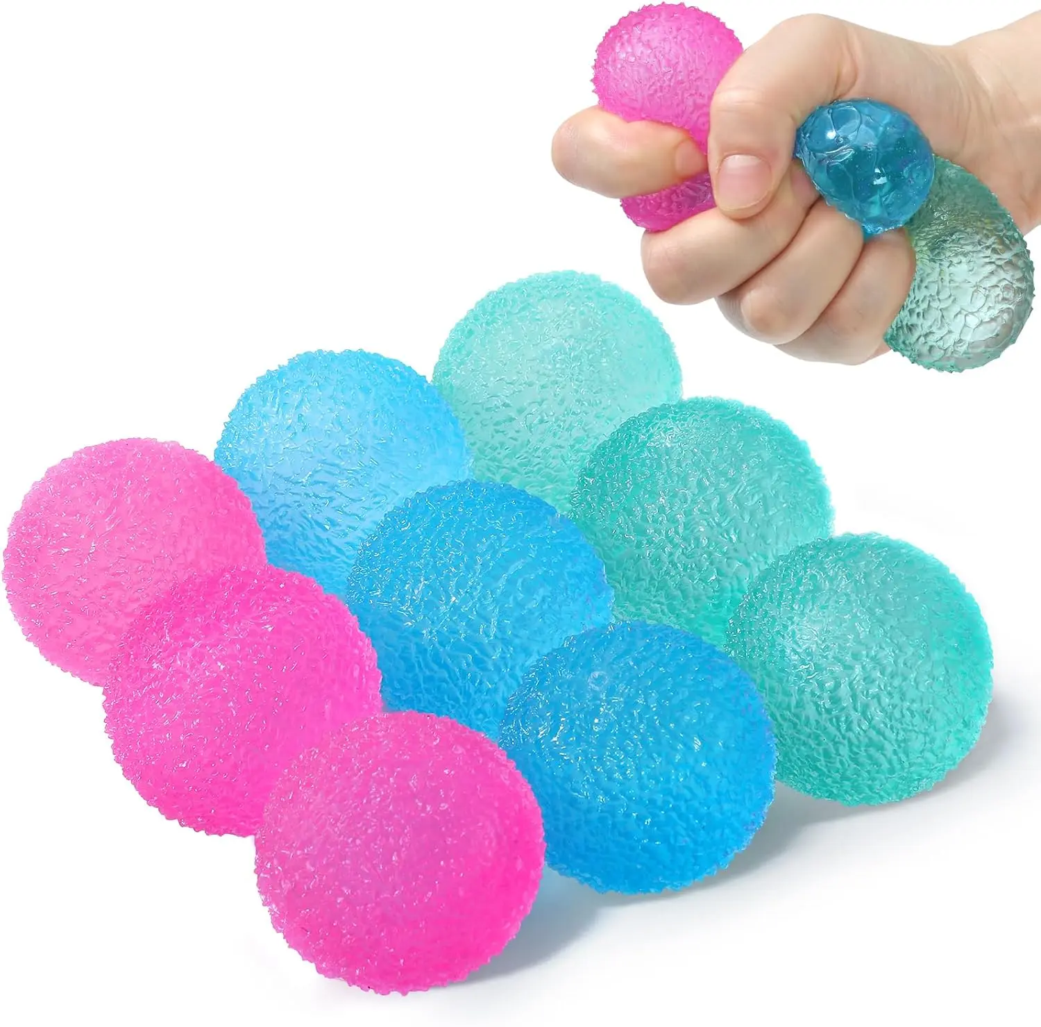 Mini Stress Balls 9 Pack – High Density Squishy Stress Relief Balls for Kids & Adults, Small Sensory Fidget Toys for Anxiety Relief, Quiet Classroom Prizes, Malt Sugar Filled, 1.6 Inch Squeeze Balls