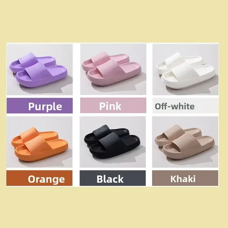 Thick Sole EVA Slide Slippers, Non-Slip Soft Sole Bathroom Home Slippers, Unisex Open Toe Slides Flipflop