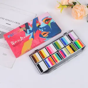 The 12-color rainbow stripe palette is washable, easy to apply, paints makeup, body paint, face paint