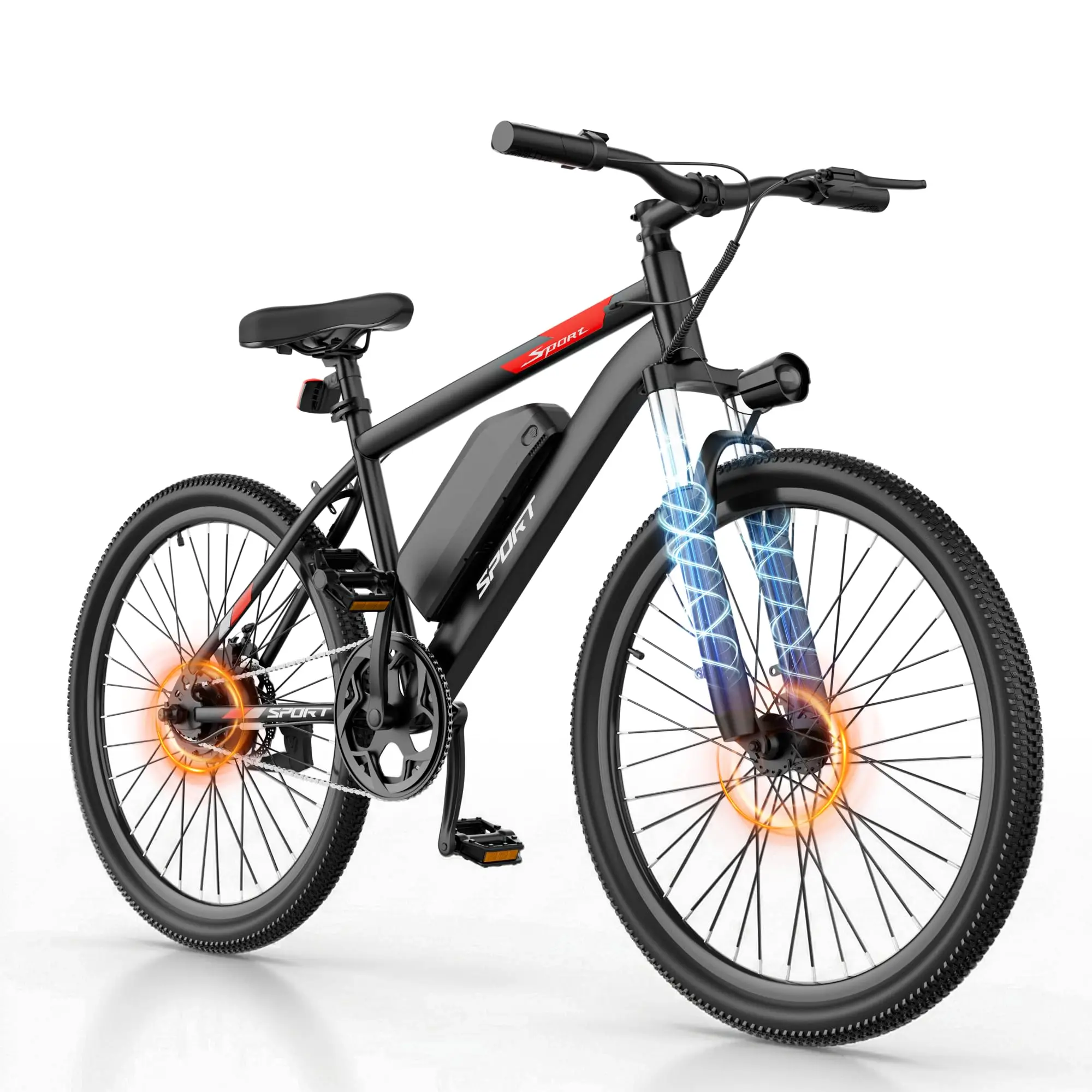 Adult Electric Commuter Bike - 350W Brushless Motor, 20/26 in Wheels, 48V 5.2Ah Removable Battery, 24 mi Range, 22 MPH Top Speed, 3 Riding Modes, Front Suspension selling