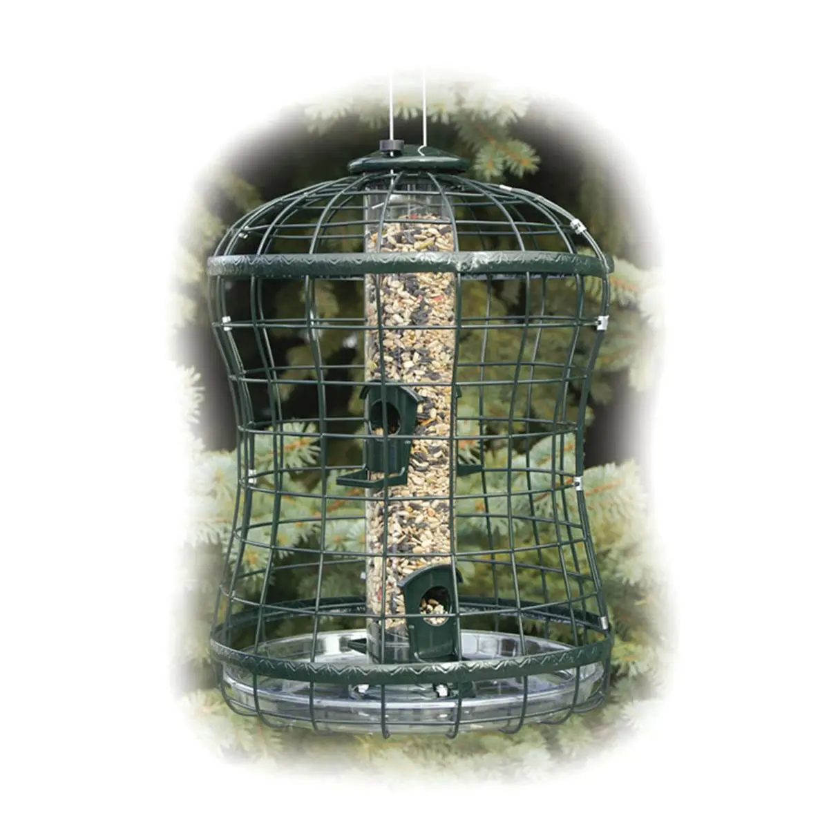 Audubon Series Caged Seed Tube Feeder, Squirrel-Protective Feeder Cage, 1 qt Capacity, 16"h x 11" Diameter, Ideal for Bird Watchers