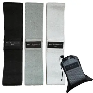 Moss Performance Premium Fabric Resistance Bands, Glute Bands, Set of 3 Resistance Strengths with Carrying Bag, Strength Training Exercise Equipment for Men & Women