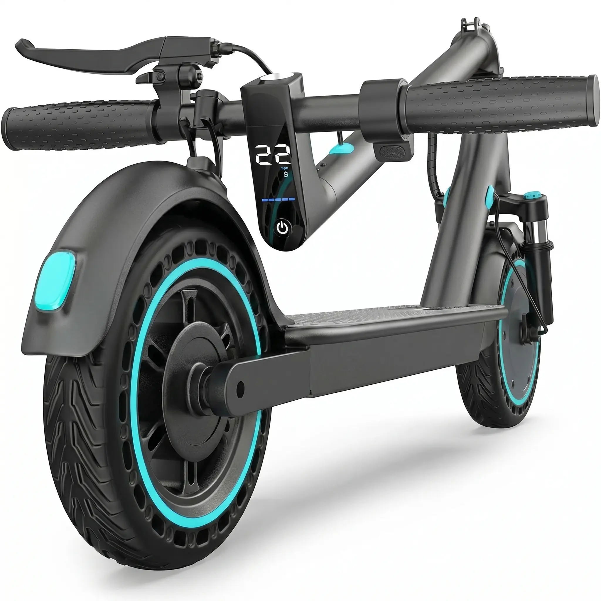 Suspension Electric Scooter for Adults – 350W Motor Battery,19 MPH Max Speed, 8.5inch Solid Tires,25/35Km Max Range,   Foldable E-Scooter with App Control for Smart APP Contro Powerful