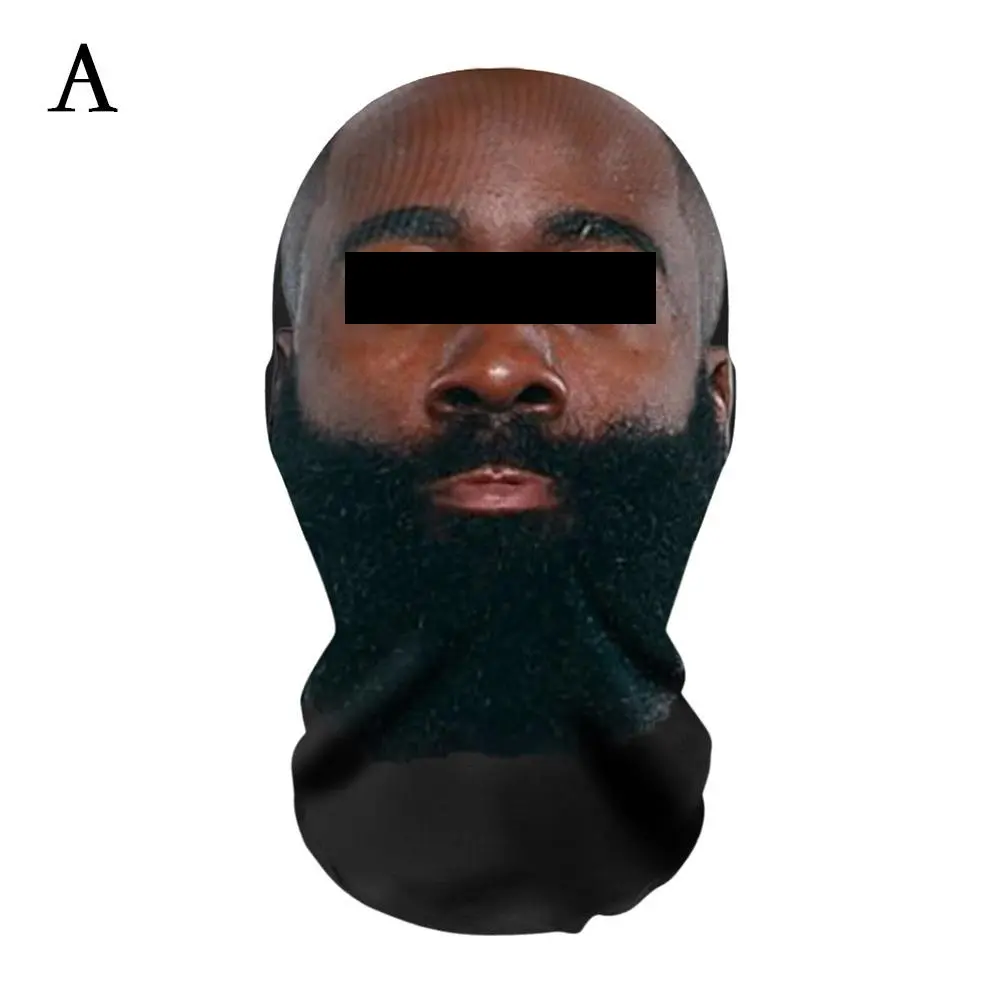 Realistic 3D Mesh Celebrity Face Mask & Headpiece Breathable Ultra-Fine Fiber Super-Stretch Fit Funny COSPLAY Prop Novelty Mask for Costume Parties Halloween Cosplay Events
