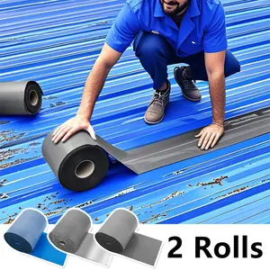 Heavy Duty Waterproof Patch & Seal Tape Kit - 2 Rolls 8 Inch x 16 Ft, Peel and Stick Instant Leak Repair for Metal Roof, RV, Boat, Tile, Shed - Permanent Weatherproof Sealant