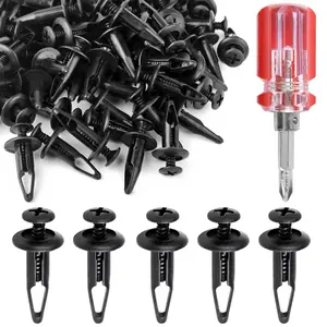 100 Pcs Plastic Rivets Compatible with Rhino 450 660 700 Grizzly 600 ATV Body Fender Hood Fuel Tank Panel Push Fastener Rivet Screw Clips