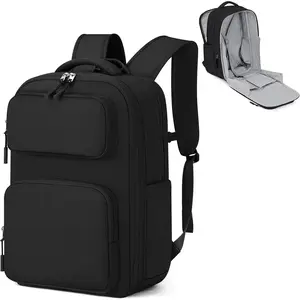 Expandable Travel Backpack 28L to 39L, TSA-Approved Carry  Backpack with 17 Inch Laptop Compartment, School Business Work Backpack for Men & Women, Black