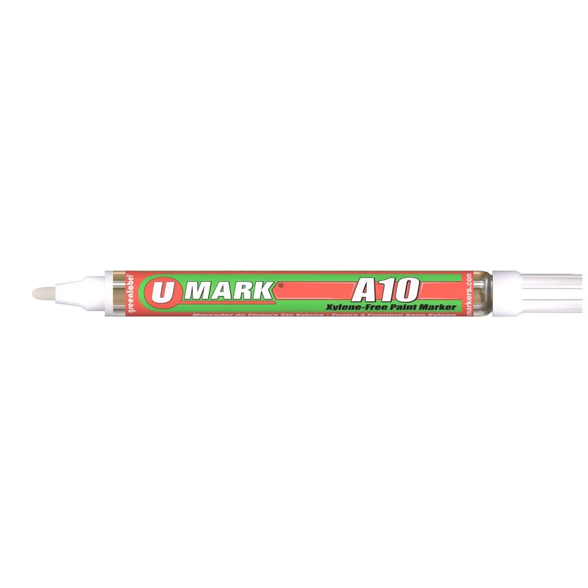 U-Mark UMARK10105 2mm A10 Press-Tip Valve Paint Marker - White, 12 per Box, Heavy Duty, 1 lbs, 144x14mm, Smooth Flow, Art Materials, Dots, Stationery Supplies for Workplace DIY Scrapbooking Projects