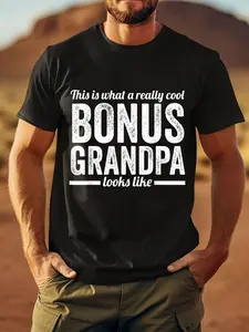 100% Cotton bonus grandfather stepgrandfather Gifts Mens this is what bonus grandpa step grandpa T-Shirt