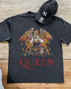 QUEEN BAND 1970s HEAVYWEIGHT BLACK T-SHIRT