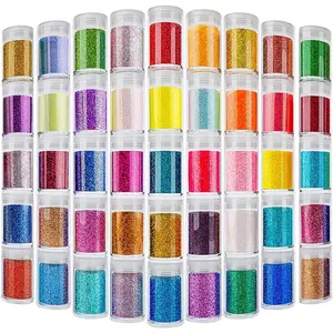 Fine Glitter for Epoxy Resin, Set of 45 Colors, Estanoite Extra Fine Craft Glitter Powder, Assorted Nail Arts Glitter, Cosmetic Powder for Body Face Hair Eye and Tumbler Candle Making,By Traiisutor