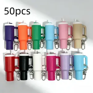 16/19/50/100-Pack Colorful Mini Cup Keychain with Gold Ring - Lipstick, Makeup & Small Item Organizer - Perfect Gift for Women, Ideal Choice for Birthdays & Holidays