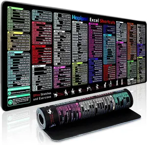 Excel Cheat Sheet Desk Pad with 231 Shortcuts & Formulas | 2025 Edition | Extra-Large 31.5"x11.8"  Mousepad | Stain-Resistant | Anti-Fray Stitched Edges | Non-Slip Office & Gaming Desk Mat