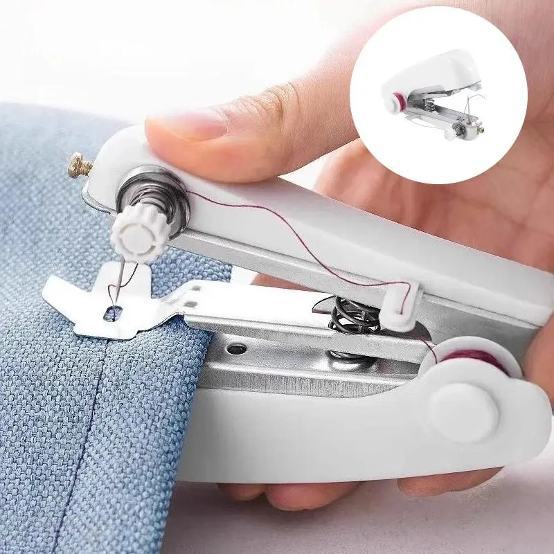 Portable Mini Sewing Machine, Handheld Manual Simple Sewing, Ideal for Home Use, Pocket Size Seamstress Machine, 1 Piece, Small Beginner Sewing Machine