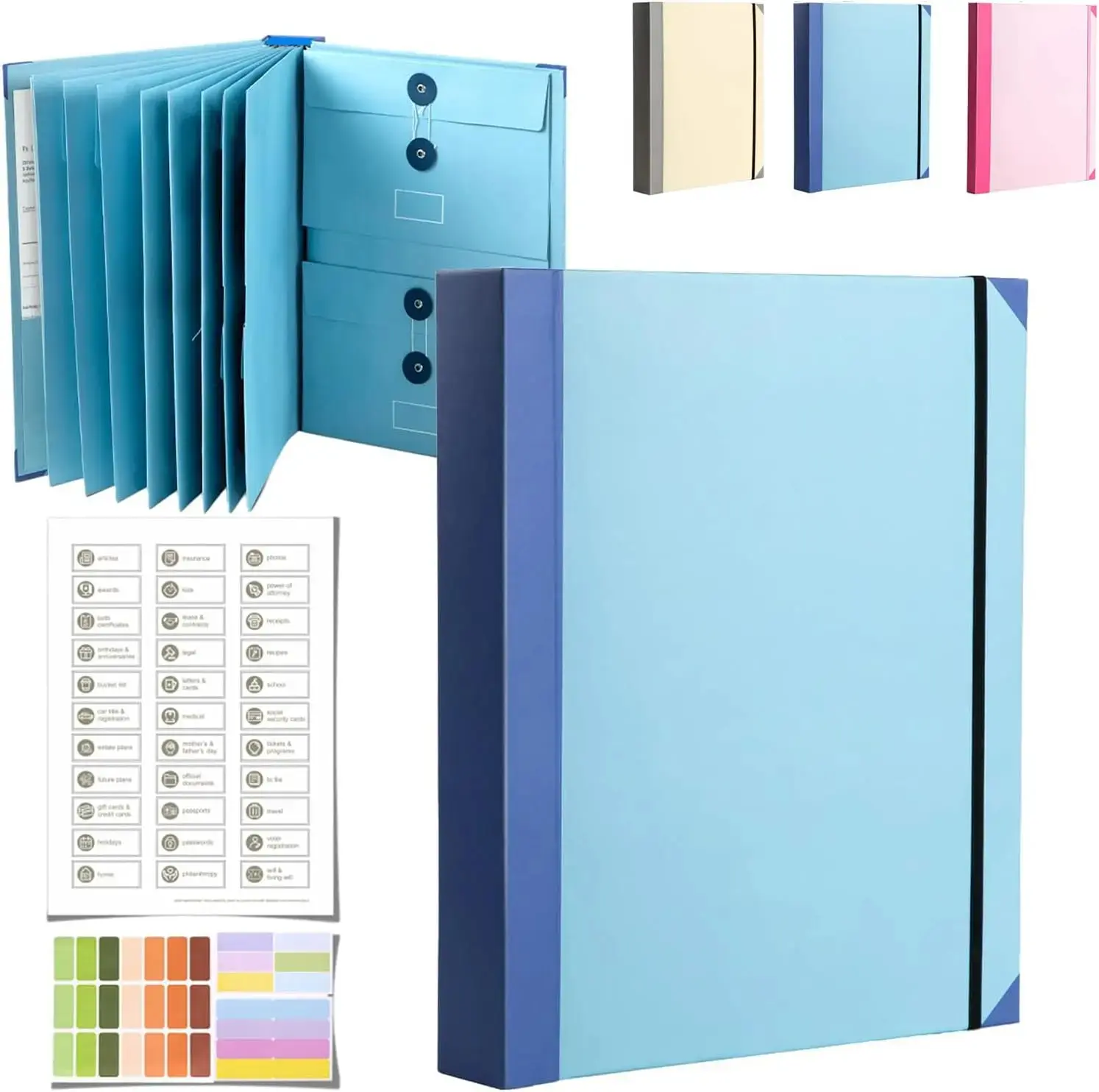 Document Organizer,Folio Folders with Pockets,File Organizer for Paper,Important Documents, Expanding File Folder for Office and School,in Case I Go Missing Binder