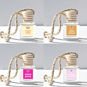 4 Pack Lushious Scents Car Fresheners Bundle Set - Angel Milk, Warm Caramel Cashmere, Snow Pixie, Dreamy Lavender Scent