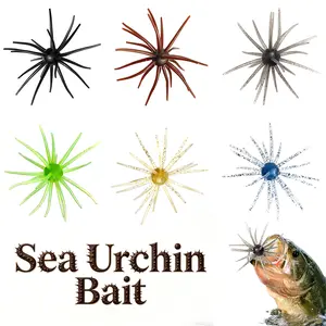 1/2/6Pcs Sea Urchin Dice Bait Simulation Fishing Lures Soft Plastic Fishing Bait for Freshwater Saltwater Trout Bass Catfish Mandarin