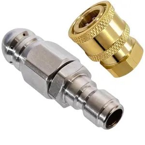 High Pressure Mouse Head Nozzle Set, Stainless Steel Drain Cleaning Spray Head, Front One Rear Six Nozzles, Ca Prop 65 Compliant, Spray Nozzle Tips