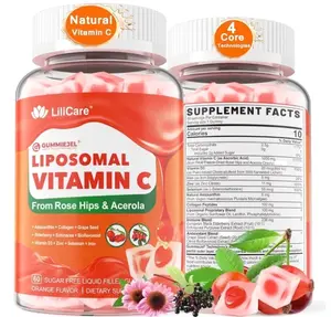 Natural Liposomal Vitamin C 1000mg Gummies for Adults & Kids 9+, Chewable Vitamin C w/ 11mg Zinc, D3, Elderberry, Echinacea, , Bioflavonoid, Immune Support, Whole Food VIT C from Fruits, Sugar Free