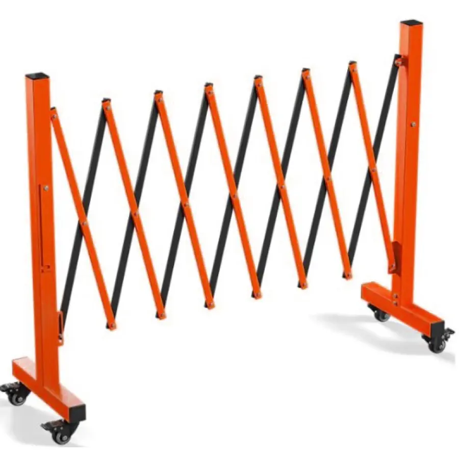 Expandable Garden Fence,Portable Folding Barricade Gate with 360° Casters, Retractable Outdoor Fence with Reflective Stickers, Driveway Safety Barrier for Yard