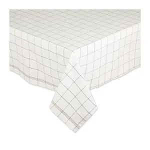 Design Imports 60" x 104" Kitchen Windowpane Tablecloth