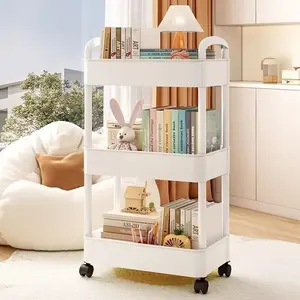 Multi-Layer Mobile Cart Storage Rack, Kitchen Bathroom Bedside Snack Bookshelf, Perfect Holiday Gift for Friends, Birthday Present