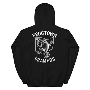 Frogtown Framers Black and White Unisex Hoodie
