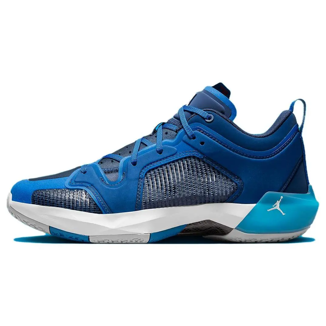 Jordan Air 37 Basketball Shoes Men's Low Top Blue Versatile Breathable Men's DV9908-401