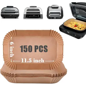 Parchment paper liners 150 pcs for ninja foodi smart xl air fryer liners disposable rectangle accessories fit ninja grill fg551dg551ig651