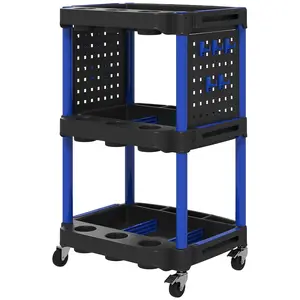 Four Universal Casters Two Lockable Brake Wheels Smooth Flexible Movement Keep Tool Cart Fixed Steady At Workstations In Garage And Workshop