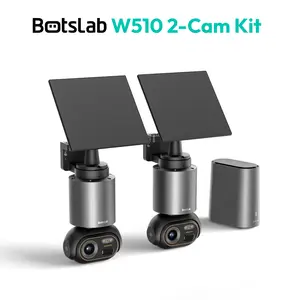 Botslab Live Security Cameras Wireless Outdoor 4 Cam-Kit 4K Color Night Vision Solar Security Camera System 360° PT 32G Local Storage AI Recognition DIY Installation