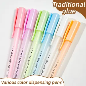 6 Color Creative Glue Pen 1.0mm Smooth Large Capacity Dot Glue Pen, Diary Decoration Tool Manual, Adhesive Tool, Handmade Journal Tools, Scrapbooking, Artists And Crafters