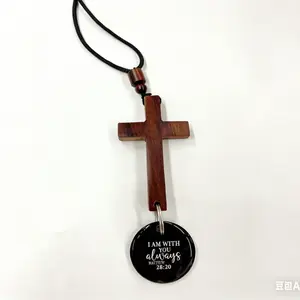 Bible Verse Car Rearview Hanging Cross Ornament, Car Rearview Mirror Cross Pendant, Christian Accessories