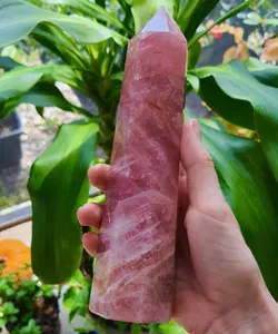 9" Madagascar Rose Quartz Point Obelisk. Crystal of love, Heart Chakra, Home décor crystals, meditation