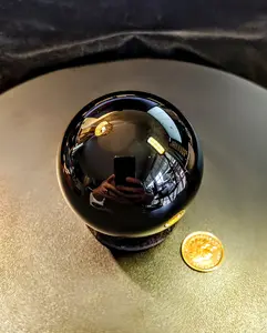 Beautiful Polished 60mm Black Obsidian Sphere