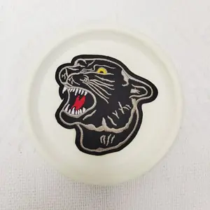 1PCS cartoon animal black panther fabric patch embroidery patch, suitable for DIY decorative patch patches on hats, bags, shoes, and clothing, with back hot melt adhesive that can be sewn, ironed, and washed