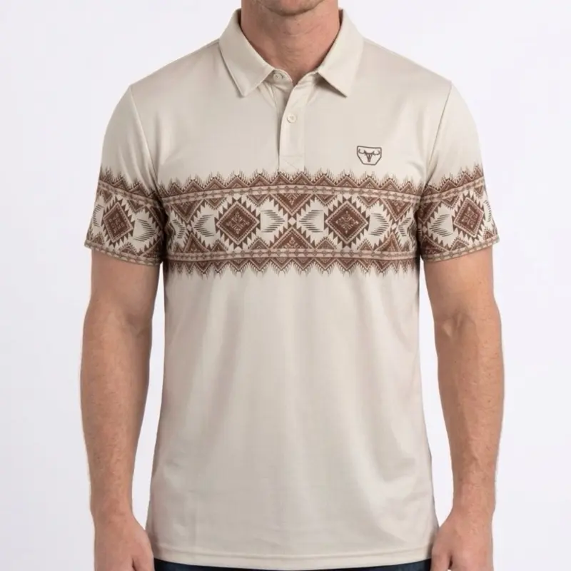 Men’s Western Aztec Polo Shirt- P11